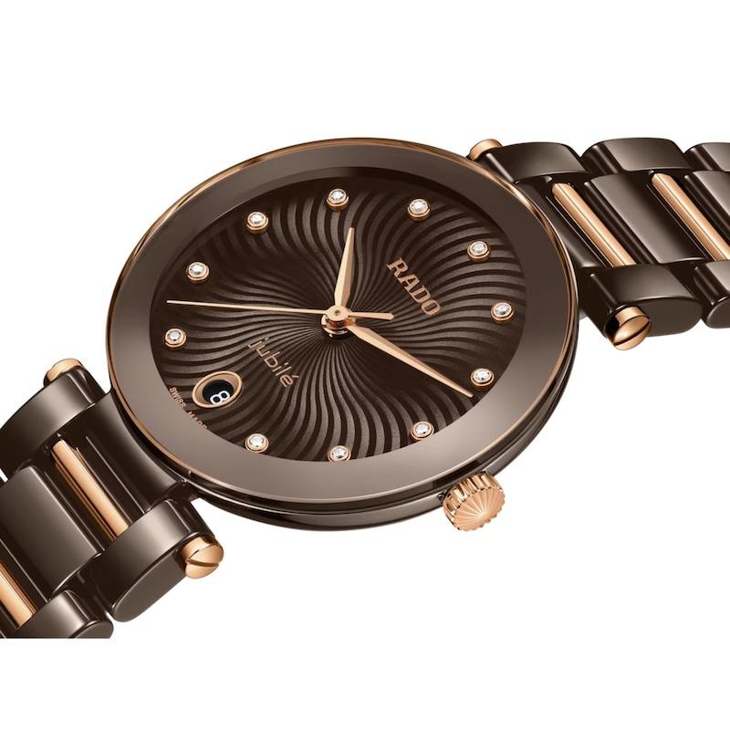 Main Image 2 of Rado La Coupole Diamond Brown Ceramic Bracelet Watch