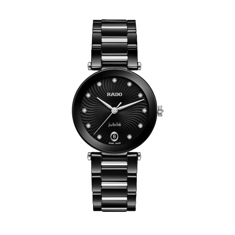 Main Image 1 of Rado La Coupole Jubilé Diamond & Black Ceramic Bracelet Watch