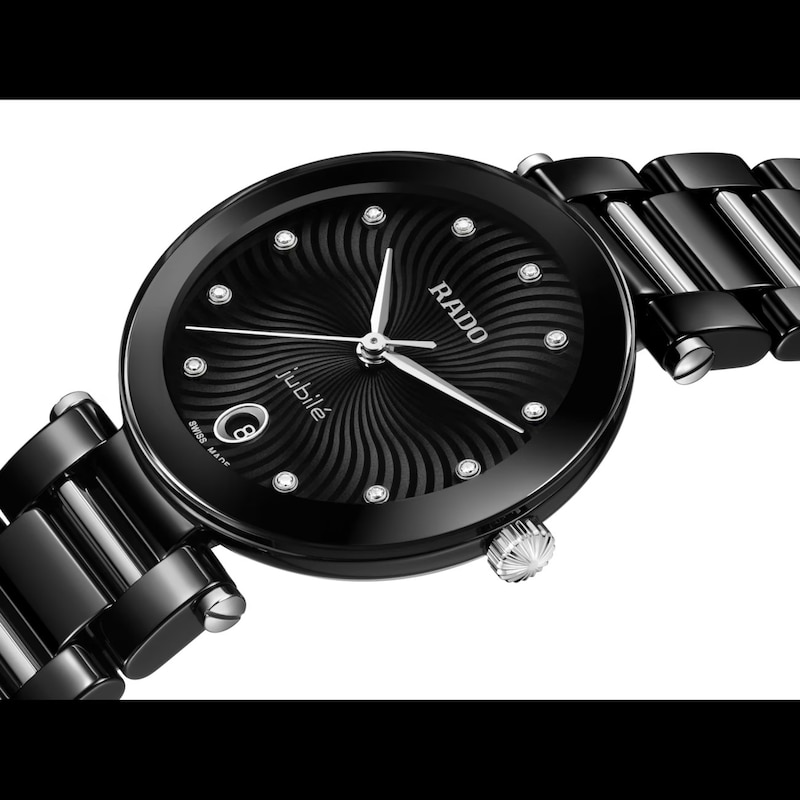 Main Image 2 of Rado La Coupole Jubilé Diamond & Black Ceramic Bracelet Watch