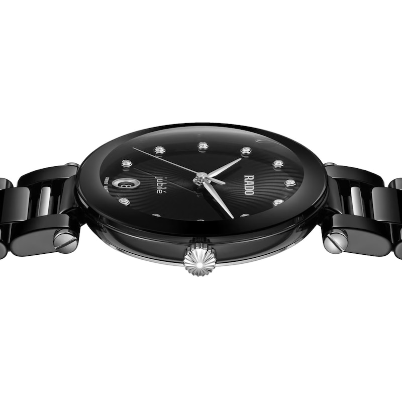 Main Image 3 of Rado La Coupole Jubilé Diamond & Black Ceramic Bracelet Watch