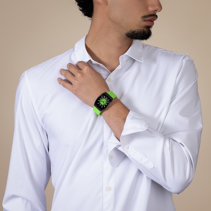 Main Image 8 of Rado Anatom Automatic Lime Green Rubber Strap Watch