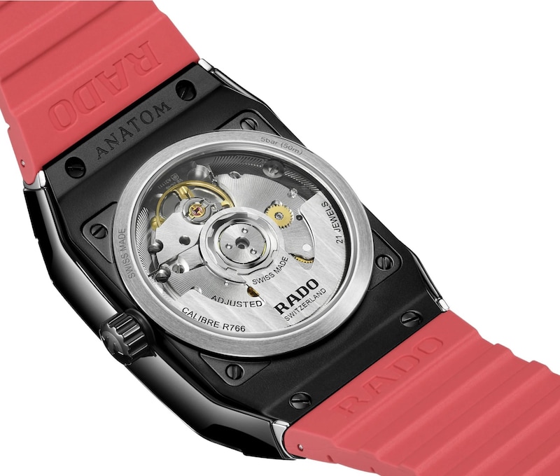 Main Image 3 of Rado&nbsp;Anatom Automatic Red Rubber Strap Watch