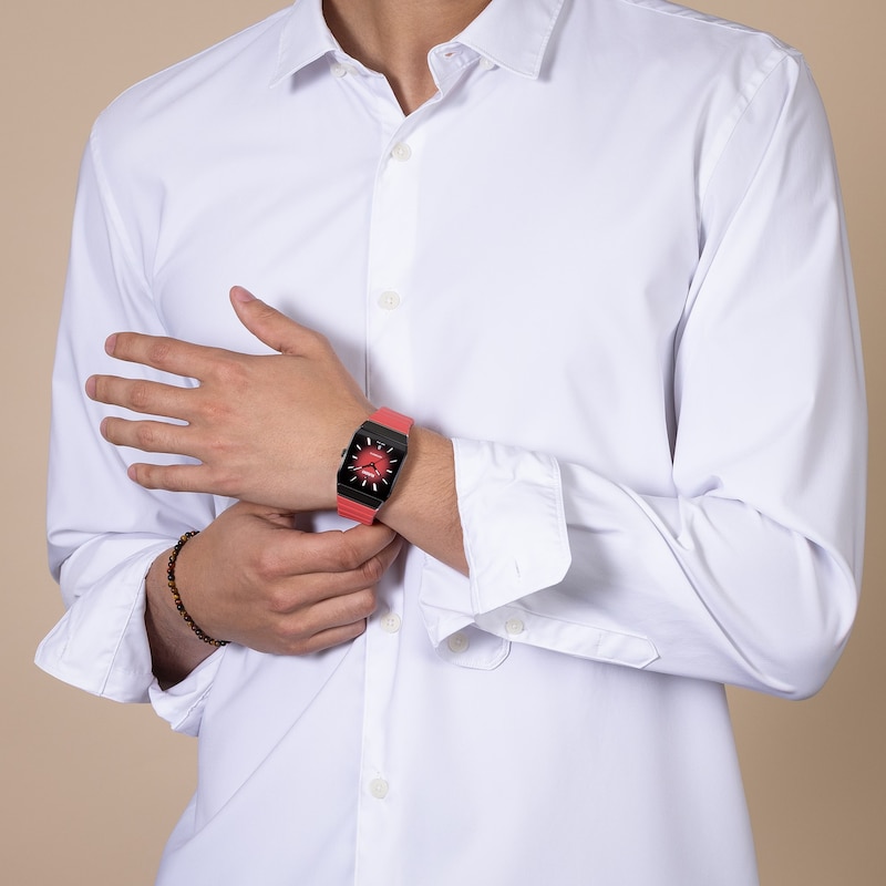 Main Image 6 of Rado&nbsp;Anatom Automatic Red Rubber Strap Watch