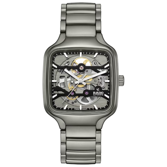 Rado True Square Skeleton Plasma Ceramic Bracelet Watch