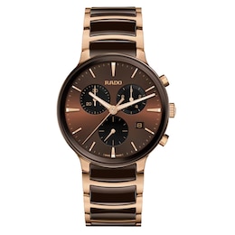 Rado Centrix Chronograph Brown Ceramic Bracelet Watch
