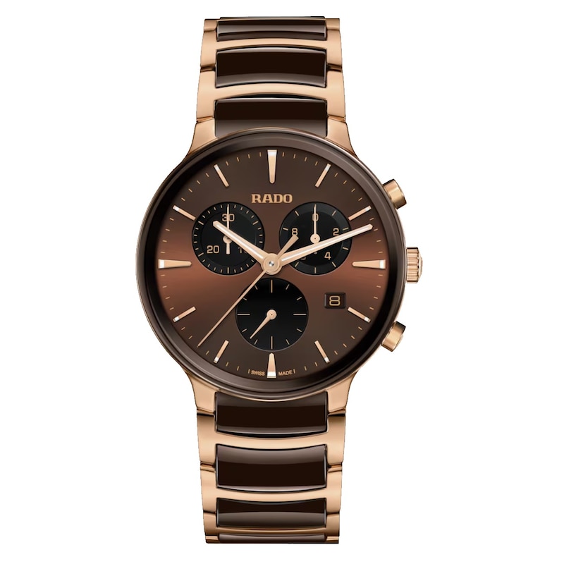 Main Image 1 of Rado Centrix Chronograph Brown Ceramic Bracelet Watch