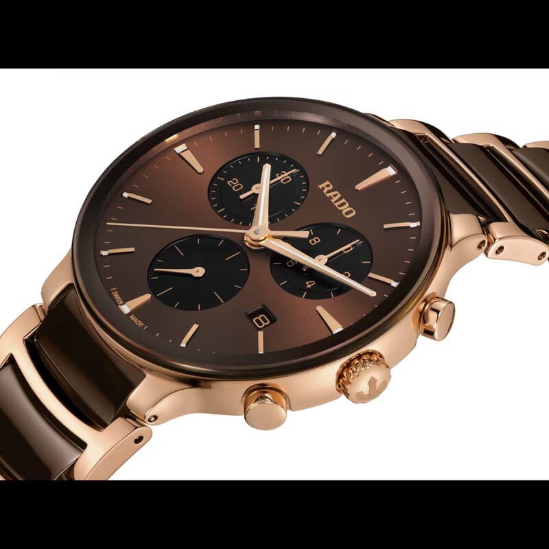 Main Image 2 of Rado Centrix Chronograph Brown Ceramic Bracelet Watch