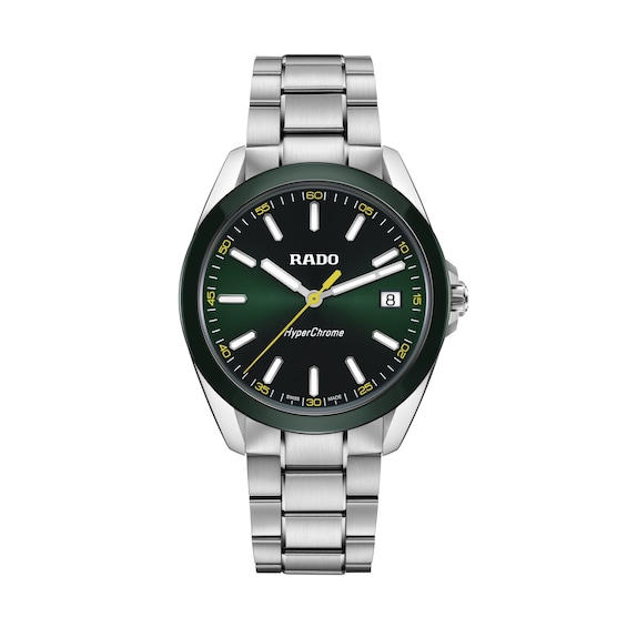Men's Rado Hyperchrome 41.5Mm Green Ceramic & Stainless Steel Watch