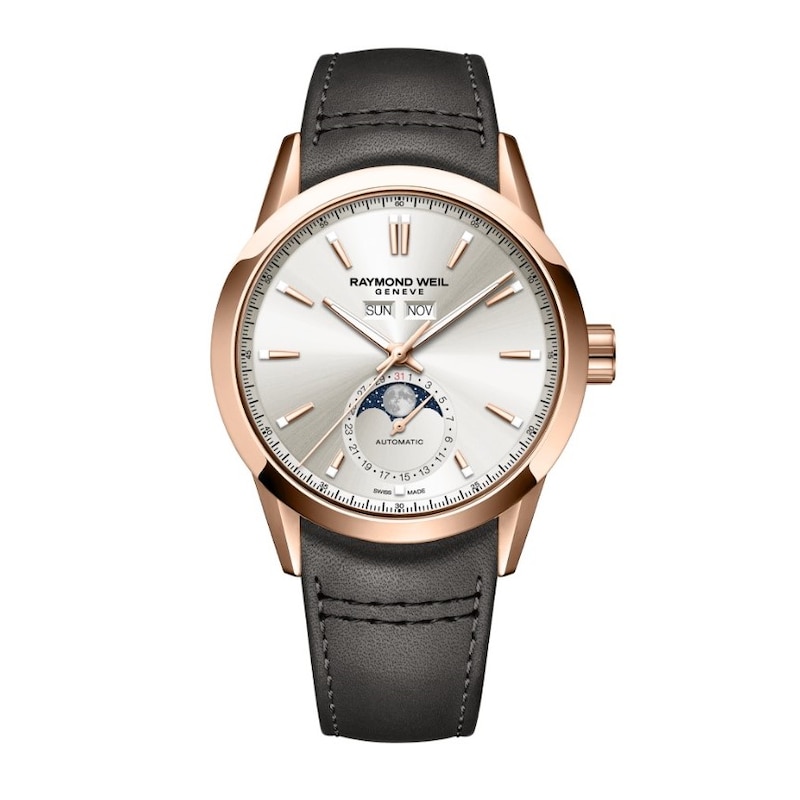 Main Image 1 of Raymond Weil Freelancer 40mm Moonphase Dune Sunray Dial & Brown Leather Watch