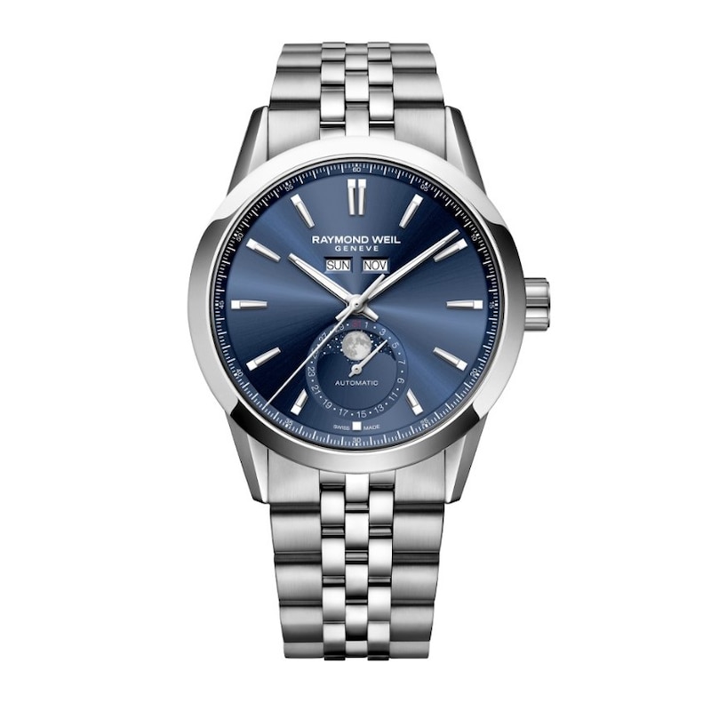Main Image 1 of Raymond Weil Freelancer 40mm Moonphase Blue Sunray Dial & Stainless Steel Watch