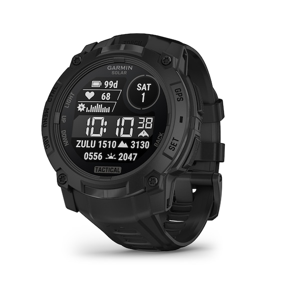 Unisex Garmin Instinct 3 - 45Mm Solar Tactical Black Silicone Strap Watch