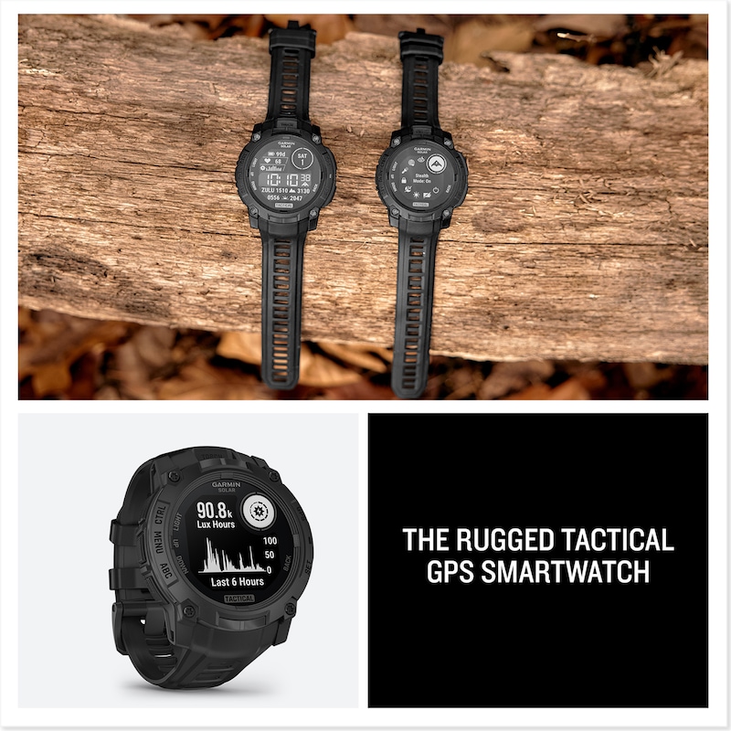 Main Image 8 of Garmin Instinct 3 - 45mm Solar Tactical Black Silicone Strap Watch