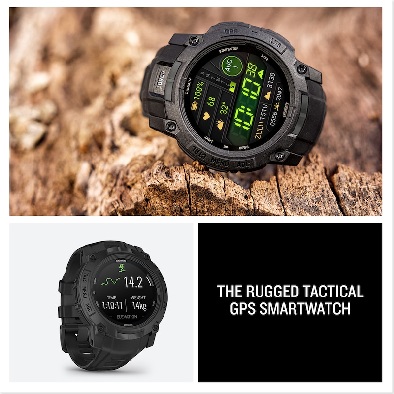 Main Image 7 of Garmin Instinct 3 - 50mm AMOLED Tactical Black Silicone Strap Watch