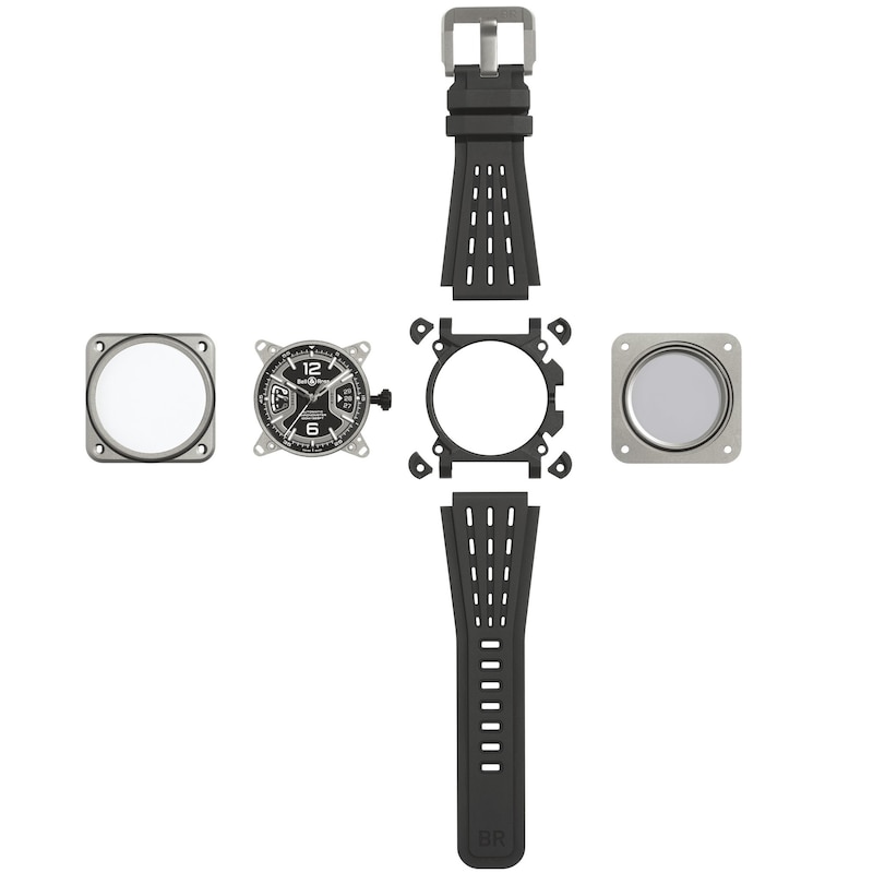 Main Image 4 of Bell & Ross BR-X3 41mm Black Dial Black Titanium & Rubber Strap Watchh