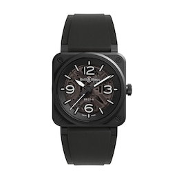 Bell & Ross BR-03 Skeleton Black Ceramic & Rubber Strap Watch