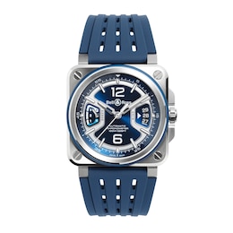 Bell & Ross BR-X3 41mm Blue Dial Black Titanium & Rubber Strap Watch