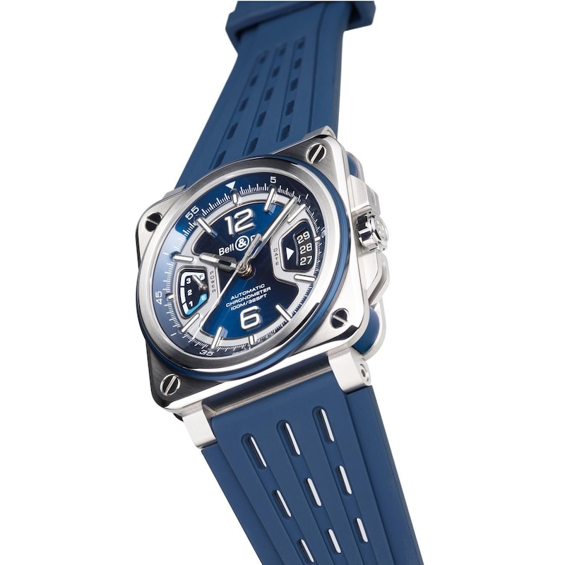 Main Image 3 of Bell & Ross BR-X3 41mm Blue Dial Black Titanium & Rubber Strap Watch