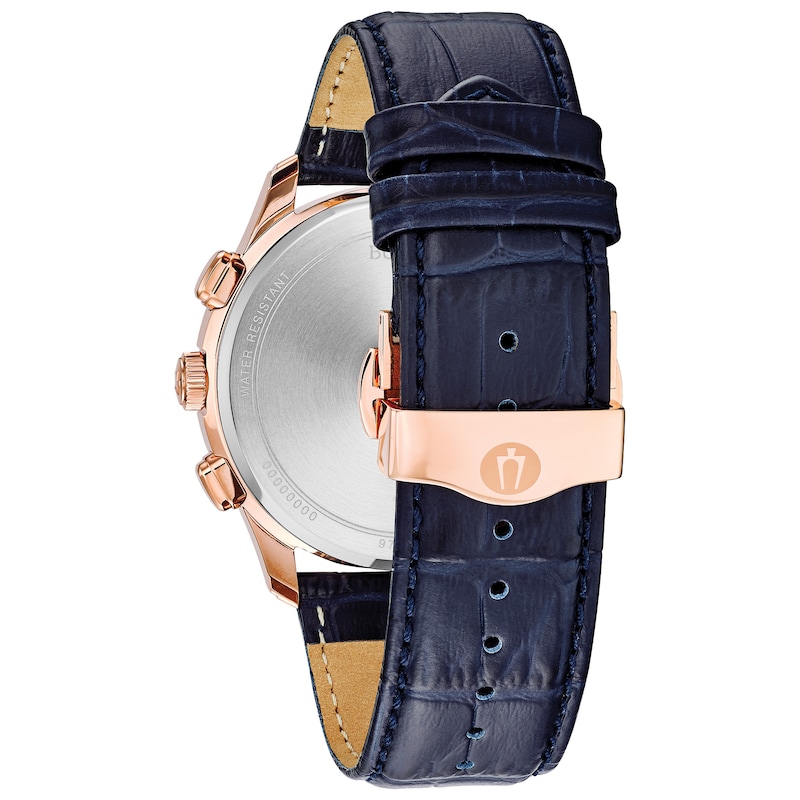 Bulova Men’s Wilton Rose Gold Plated Chronograph Strap Watch