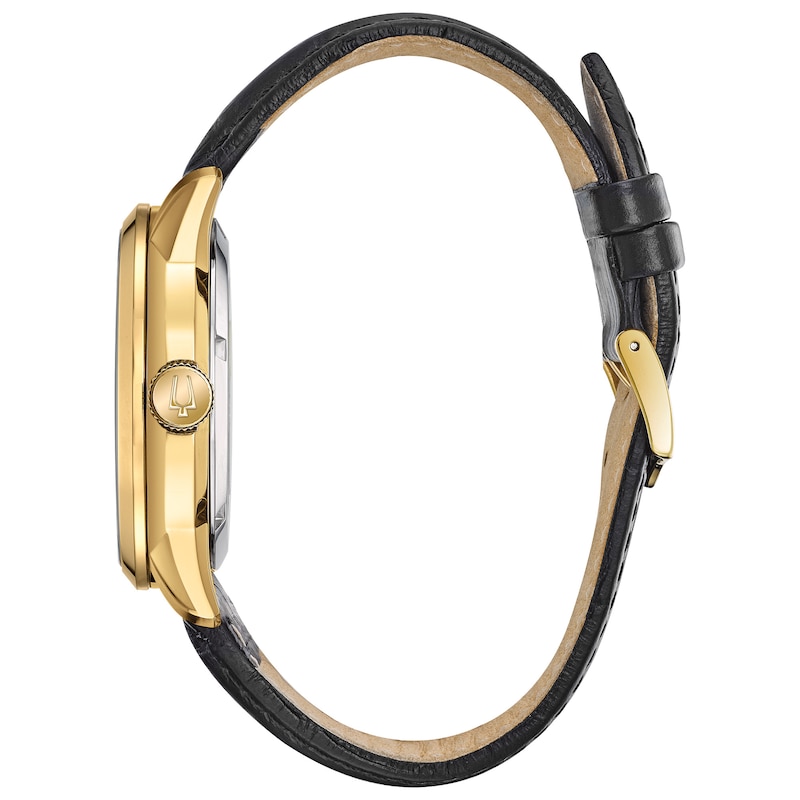 Main Image 2 of Bulova Sutton Men's Yellow Gold Sutton Skeleton Strap Watch