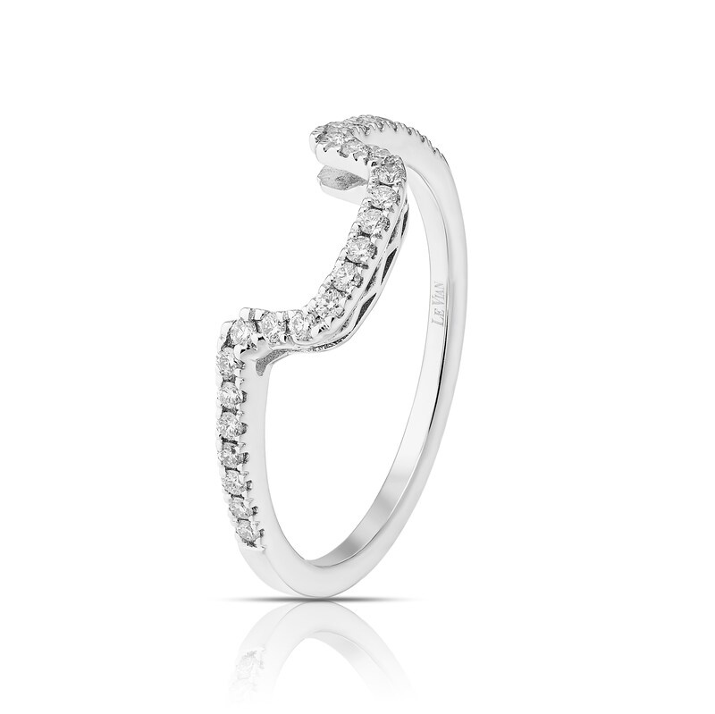 Main Image 2 of Le Vian 14ct White Gold & 0.15ct Diamond Round Cut Shaped Wedding Band