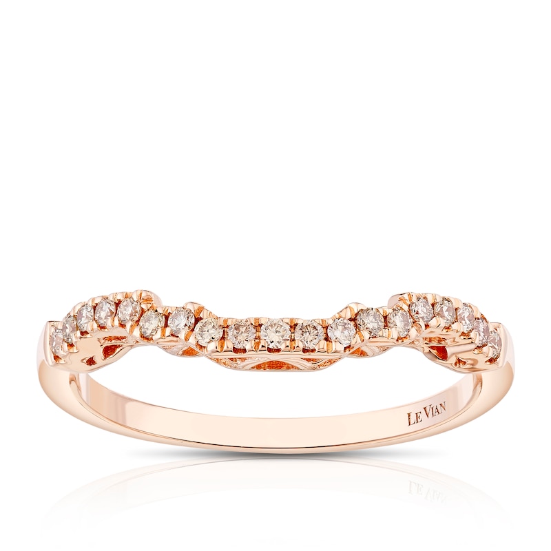Main Image 1 of Le Vian 14ct Rose Gold & 0.15ct Diamond Shaped Wedding Band