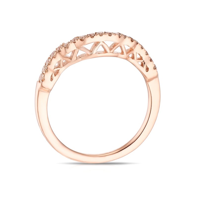 Main Image 3 of Le Vian 14ct Rose Gold & 0.15ct Diamond Shaped Wedding Band