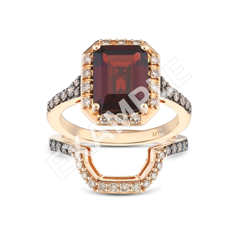 Main Image 4 of Le Vian 14ct Rose Gold & 0.25ct Diamond Shaped Wedding Band