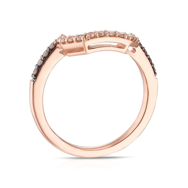 Main Image 3 of Le Vian 14ct Rose Gold & 0.25ct Diamond Shaped Wedding Band