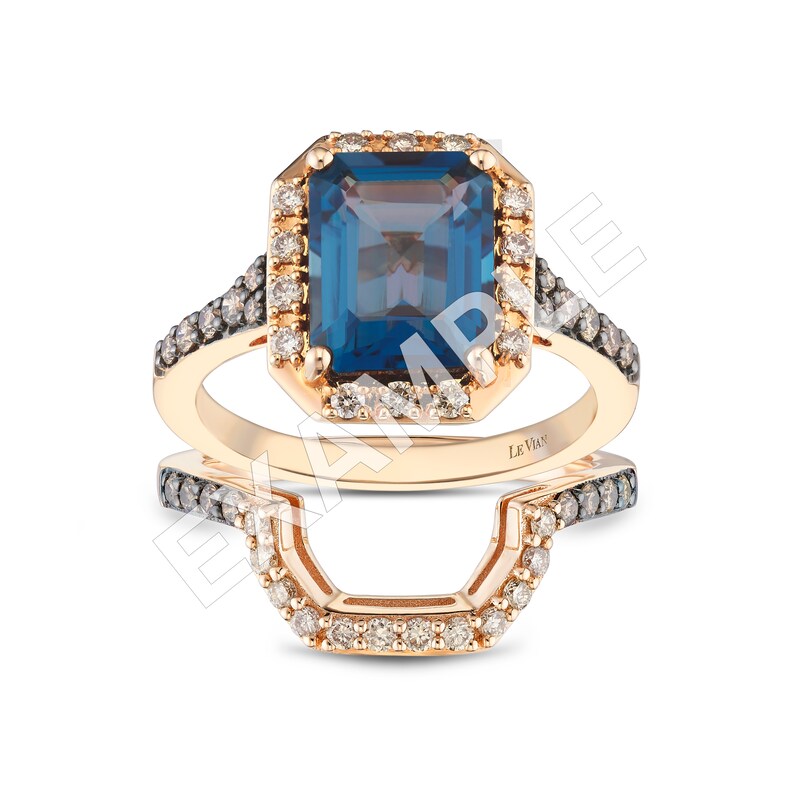 Main Image 4 of Le Vian 14ct Rose Gold & 0.25ct Diamond Shaped Wedding Band