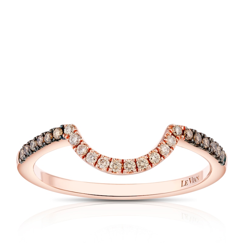 Main Image 1 of Le Vian 14ct Rose Gold & 0.15ct Diamond U Shaped Wedding Band