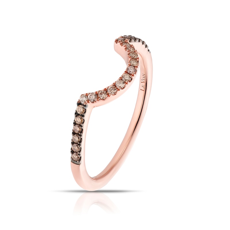 Main Image 2 of Le Vian 14ct Rose Gold & 0.15ct Diamond U Shaped Wedding Band