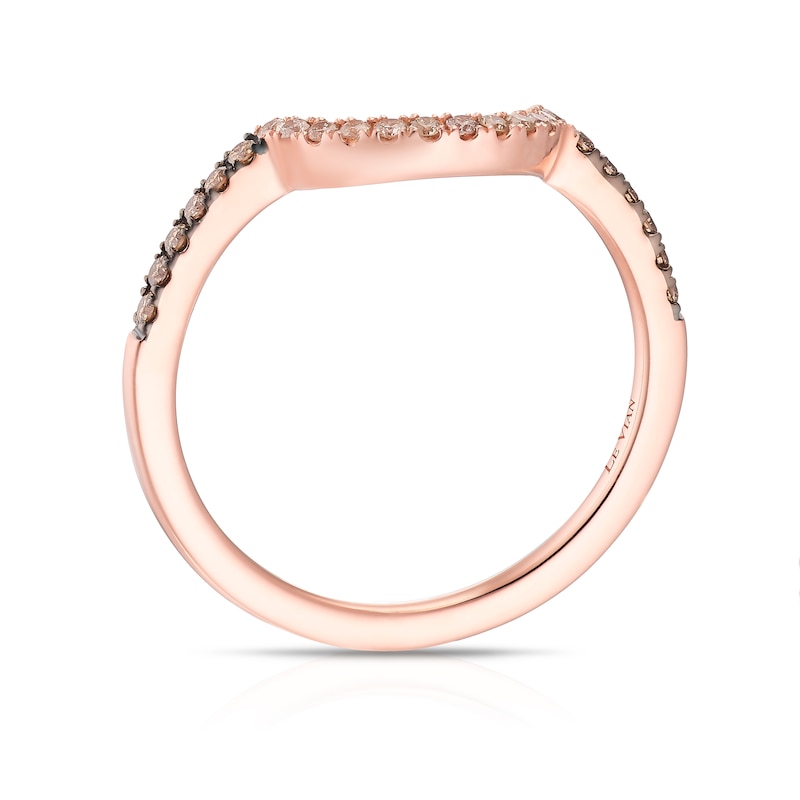 Main Image 3 of Le Vian 14ct Rose Gold & 0.15ct Diamond U Shaped Wedding Band