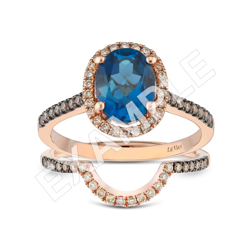 Main Image 4 of Le Vian 14ct Rose Gold & 0.15ct Diamond U Shaped Wedding Band