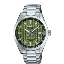 Casio Edifice Green Dial Silver Tone Stainless Steel Bracelet Watch