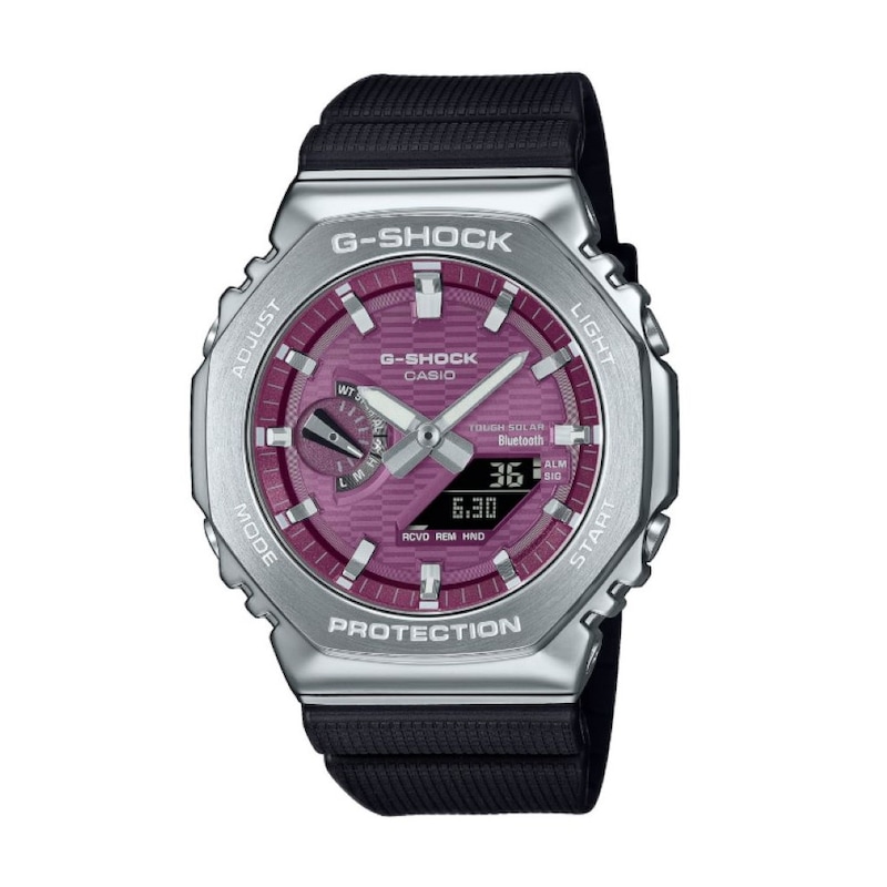 Main Image 1 of G-Shock GBM-2100A-4BER G-Steel 2100 Series Pink Octagonal Dial Black Strap Bluetooth Solar Watch