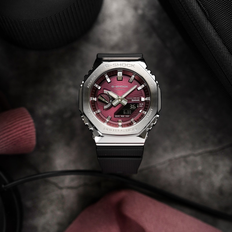 Main Image 2 of G-Shock GBM-2100A-4BER G-Steel 2100 Series Pink Octagonal Dial Black Strap Bluetooth Solar Watch