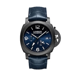Panerai Luminor GMT Power Reserve Ceramica 44mm Blue Leather Strap Watch