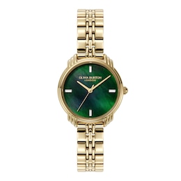Olivia Burton Art Deco 2.0 30mm Mother Of Pearl Dial & Gold Tone Watch