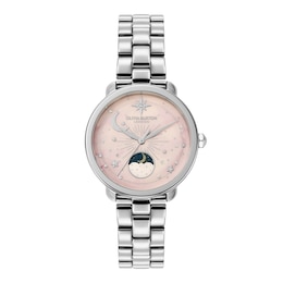 Olivia Burton Moonphase 34mm Stainless Steel Bracelet Watch