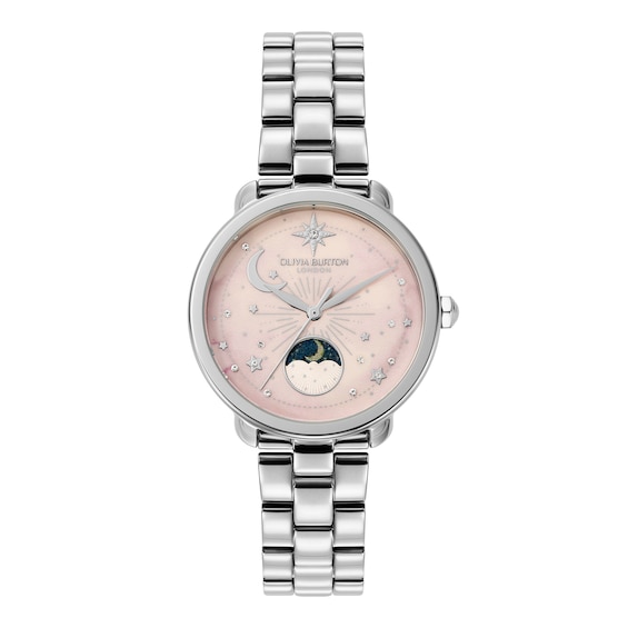 Women's Olivia Burton Moonphase 34Mm Stainless Steel Bracelet Watch