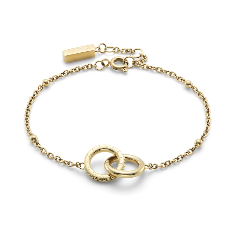 Main Image 5 of Olivia Burton Lea & Interlock 34mm Gold IP Watch & Bracelet Gift Set