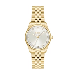 BOSS Graceful Precious Women's Light Gold IP Bracelet Watch
