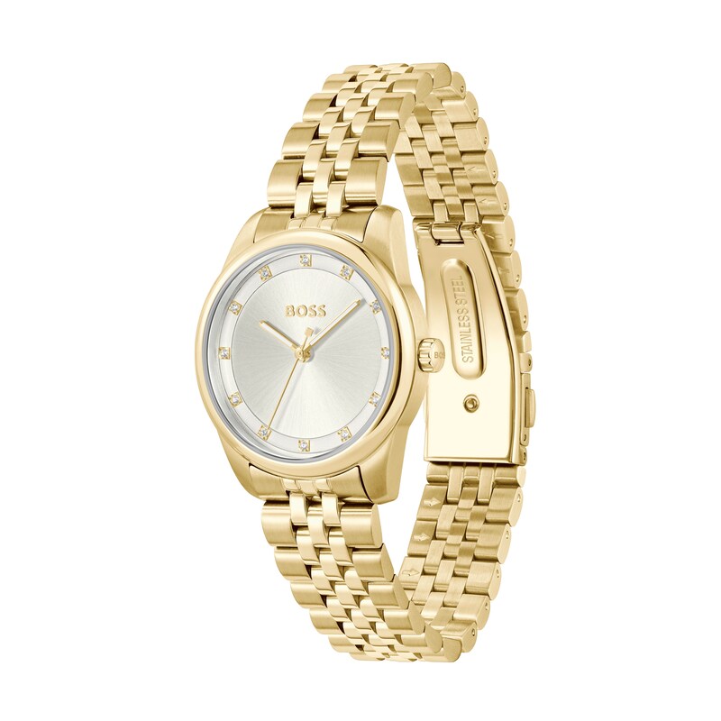 Main Image 2 of BOSS Graceful Precious Women's Light Gold IP Bracelet Watch