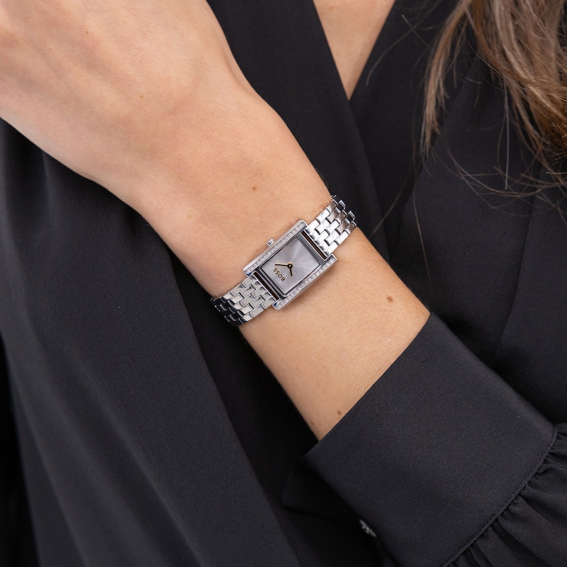 Main Image 4 of BOSS Lucy Women's Precious Crystal & Stainless Steel Bracelet Watch