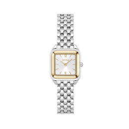 BOSS Mae Women's Petite Cushion Shaped Stainless Steel Bracelet Watch
