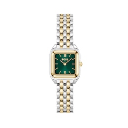 BOSS Mae Women's Petite Cushion Shaped Two Tone Bracelet Watch