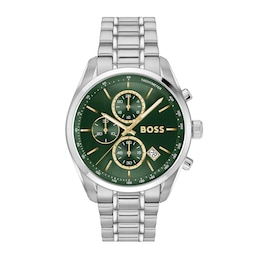 BOSS Grand Prix Men's Chronograph Green Dial & Stainless Steel Watch