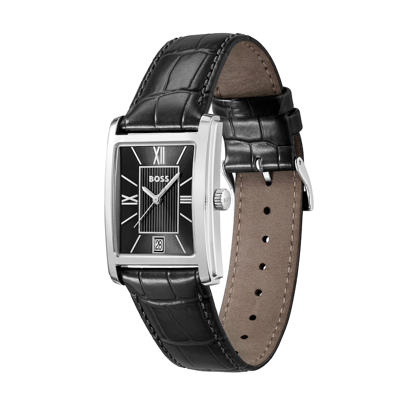 Main Image 2 of BOSS Principle 39mm Men's Black Leather Strap Watch
