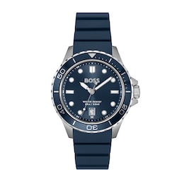 BOSS Troper Sport 41mm Men's Blue Silicone Strap Watch
