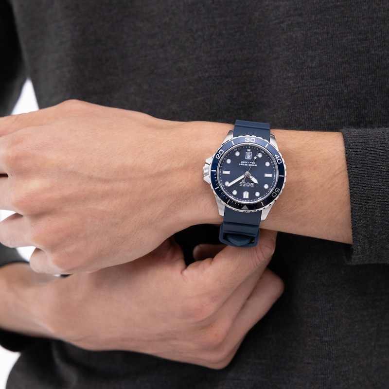 Main Image 5 of BOSS Troper Sport 41mm Men's Blue Silicone Strap Watch
